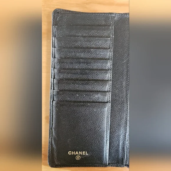 Vintage CHANEL Sevruga Caviar CC Yen  Wallet - Picture 6 of 15